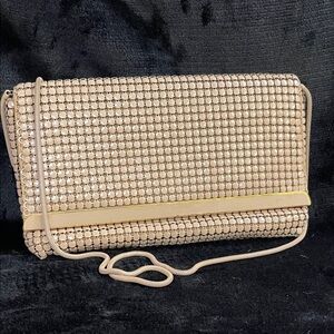 Metal Mesh Elegant Beige Clutch Bag